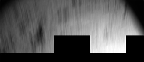 El módulo Philae de la misión Rosetta capturó esta imagen el 12 de noviembre de 2014, durante su primer rebote después de tocar la superficie del cometa 67P/Churyumov-Gerasimenko a una velocidad de 3,2 kilómetros por hora. La fotografía aparece desenfocada debido a que Philae estaba en pleno movimiento. El primer rebote duró alrededor de dos horas, y terminó llevando al módulo a su sitio de aterrizaje definitivo, aproximadamente a un kilómetro de distancia del sitio original. Créditos: ESA / Rosetta / Philae / CIVA.