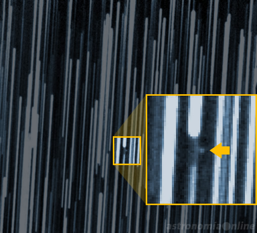 Imagen de 6R10DB9 obtenida el 20 de marzo de 2007 mediante un telescopio Schmidt-Cassegrain de 0,40 metros de diámetro. La magnitud del objeto era de 19.3, por lo que fue necesaria una exposición de 17 minutos 36 segundos para poder fotografiarlo. Créditos: P. Birtwhistle, Great Shefford Observatory (J95).